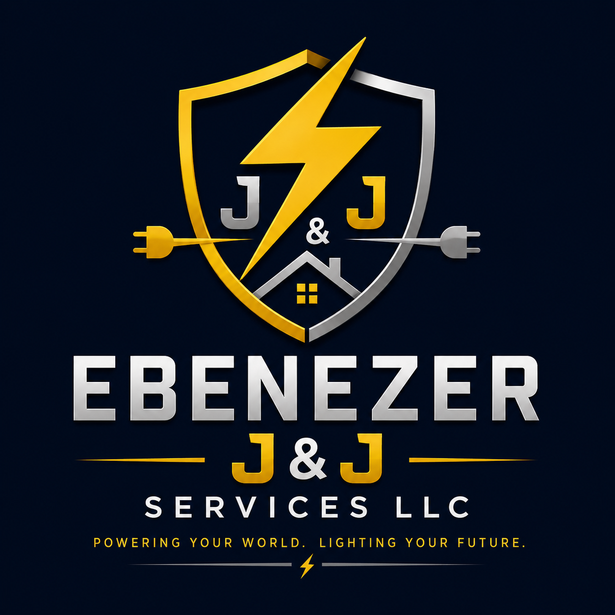 Shield and lightning bolt logo